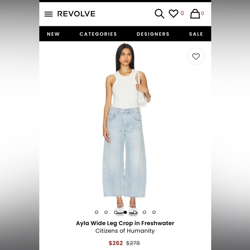 Citizens of humanity
Ayla Wide Leg Crop in Freshwater